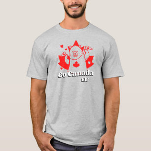 Go Canada Eh? Funny Canadian Bear with Flag T-Shirt