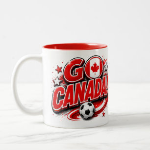 GO Canada Patriotic Soccer Fan Mug   Canadian 