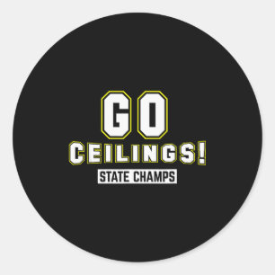 Go Ceilings Ceiling Fan Funny Halloween Costume Sh Classic Round Sticker