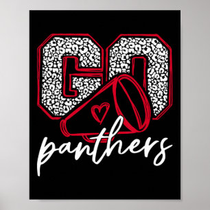 Go Cheer Panthers School Sports Name Panthers Back Poster