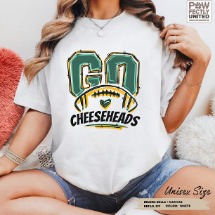 Go Cheeseheads Football Fan Green Yellow Custom Tri-Blend Shirt
