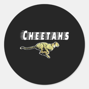 Go Cheetahs Football Baseball Basball Cheer Teams Classic Round Sticker