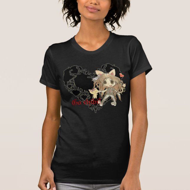 Go chibi! black T shirt (Front)