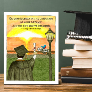 Go Confidently Sunrise Graduation  Postcard