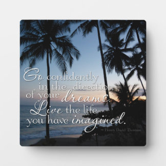 Go Confidently Thoreau Quote Small Photo Plaque