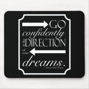 Go Confidently -- White on Black Mouse Pad