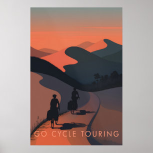 Go Cycle Touring Travel Poster