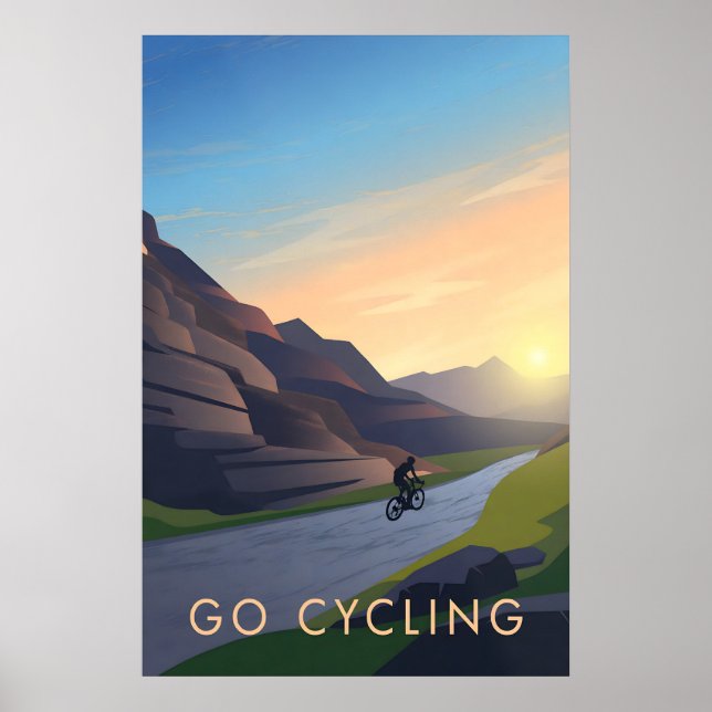 Go Cycling Travel Poster (Front)