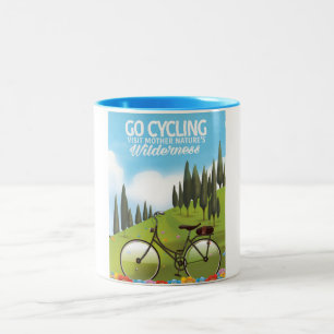 Go Cycling "Visit Mother Nature's Wilderness" Two-Tone Coffee Mug