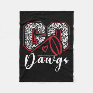 Go Dawgs Funny Bulldog For Men Women Kids Boys Gir Fleece Blanket
