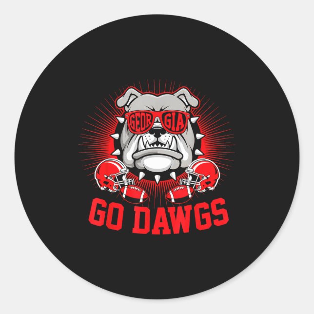 Go Dawgs Funny For Men Women Kids Boy Girl  Classic Round Sticker (Front)