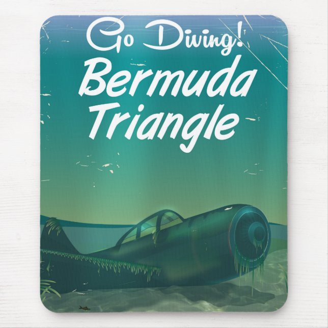 Go Diving! Bermuda triangle travel poster Mouse Pad (Front)