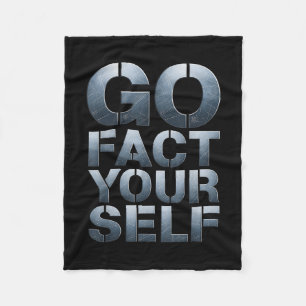 Go Fact Yourself Funny Slogan Science Steel Engine Fleece Blanket
