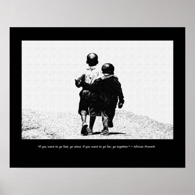 Go Far Together: African Proverb Art Print (Front)