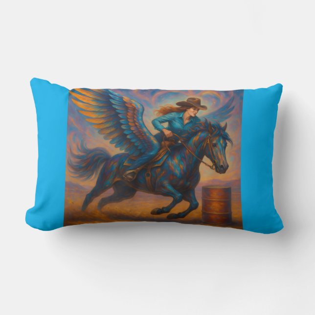 Go Fast! Barrel Racing Throw Pillow (Front)