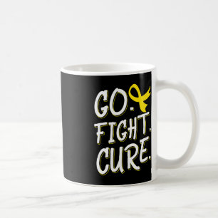 Go Fight Cure Childhood Cancer Gold Ribbon Awarene Coffee Mug