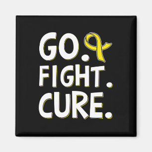 Go Fight Cure Gold Ribbon Childhood Cancer Awarene Magnet