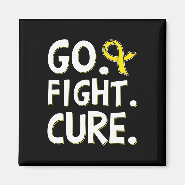 Go Fight Cure Gold Ribbon Childhood Cancer Awarene Magnet (Front)