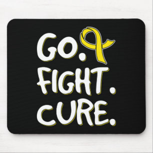 Go Fight Cure Gold Ribbon Childhood Cancer Awarene Mouse Pad