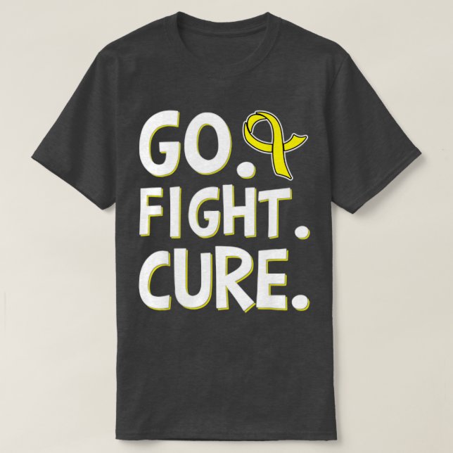 Go Fight Cure Gold Ribbon Childhood Cancer Awarene T-Shirt (Design Front)