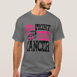 Go Fight Tackle Cancer Pink Ribbon Football Breast T-Shirt