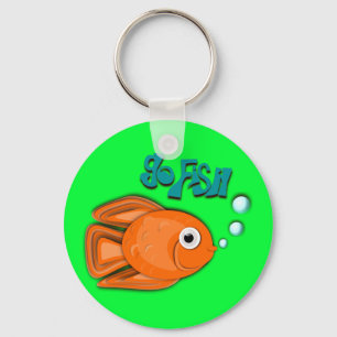 "Go Fish" Goldfish Key Ring