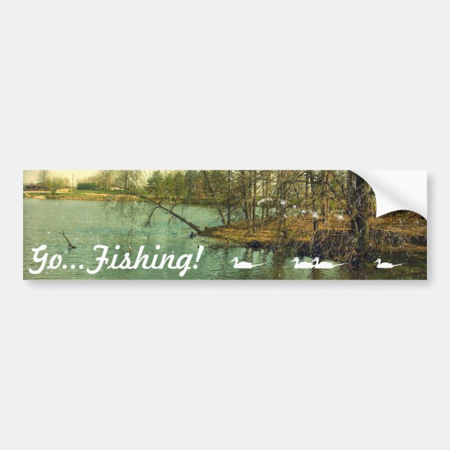Go Fishing Bumper Sticker (Front)