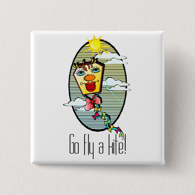 Go Fly a Kite 7 15 Cm Square Badge (Front)