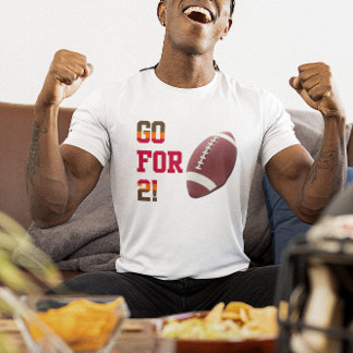 Go For 2 Football Team Colours Red Pewter Orange T-Shirt