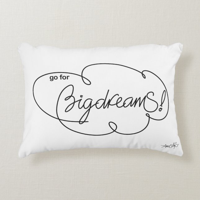 go for BIG DREAMS - Bold CloudS Decorative Cushion (Front)