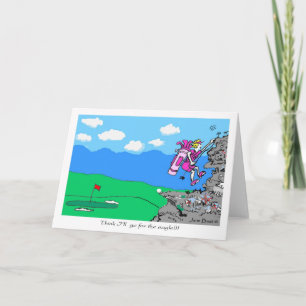 Go For Eagle Golf Cartoon Greeting Card