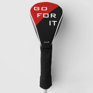 Go For It Red and Black Modern Golf Head Cover