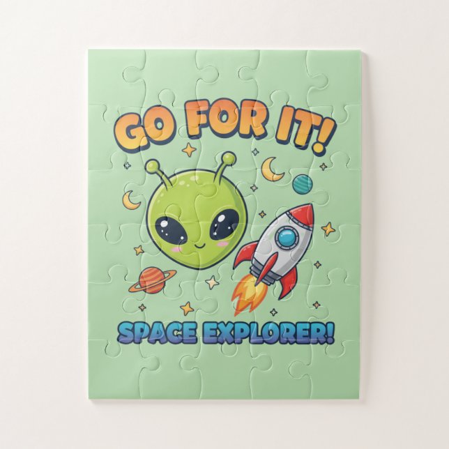 Go For It! Space Explorer - Cute Alien Jigsaw Puzzle (Vertical)