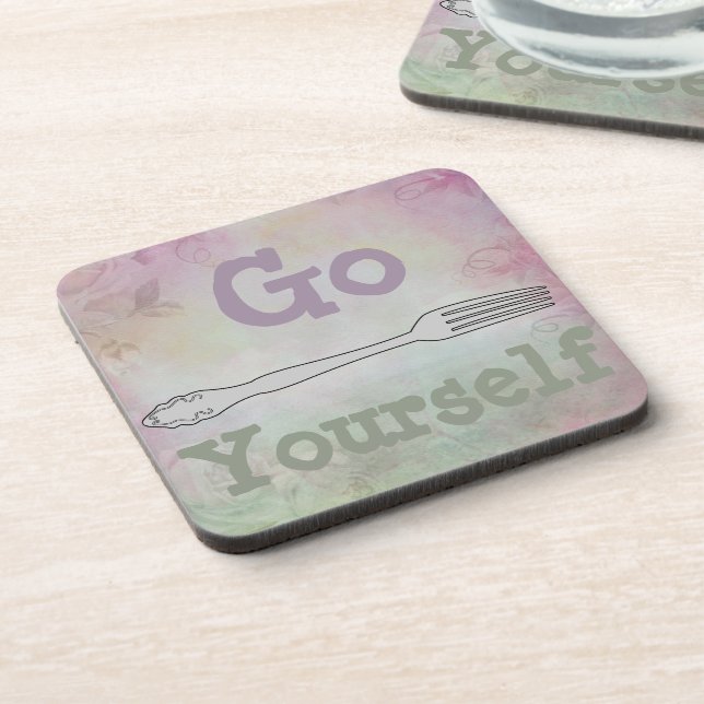 Go Fork Yourself Beverage Coaster (Left Side)