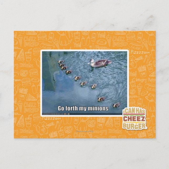 Go forth my minions postcard (Front)