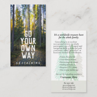 Go Geocaching Trail Card With Info For Muggles