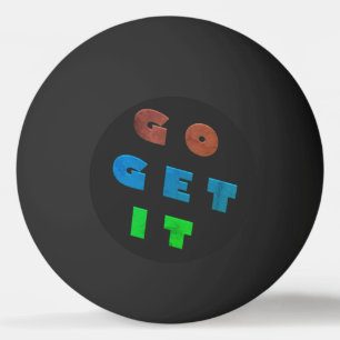 Go get it logo coloured design ping pong ball