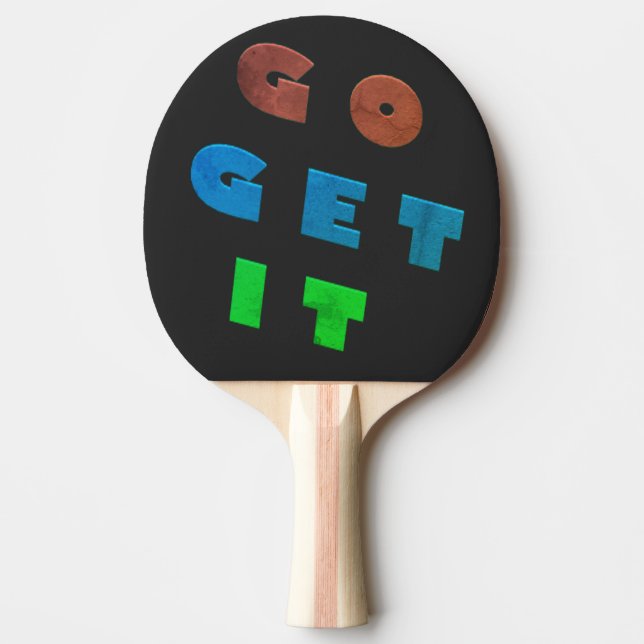 Go get it logo  coloured design     ping pong paddle (Front)
