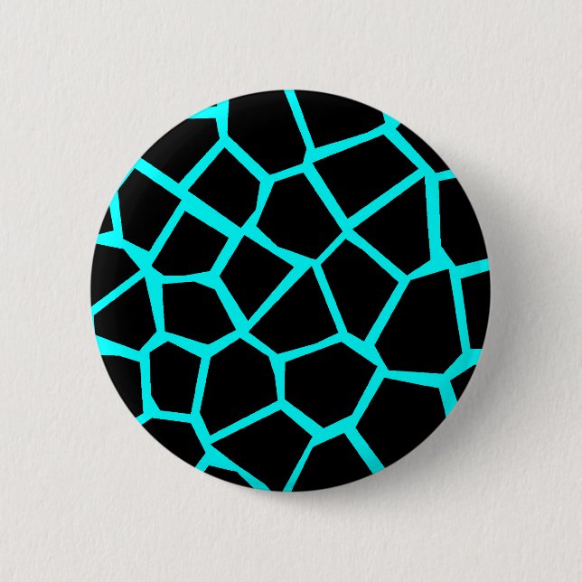 Go Giraffe - Cyan Blue 6 Cm Round Badge (Front)