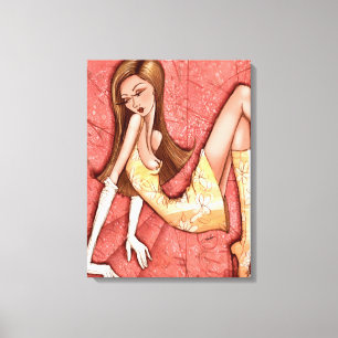 Go-Go Boots Sassy Glam Girl Fashion Illustration Canvas Print