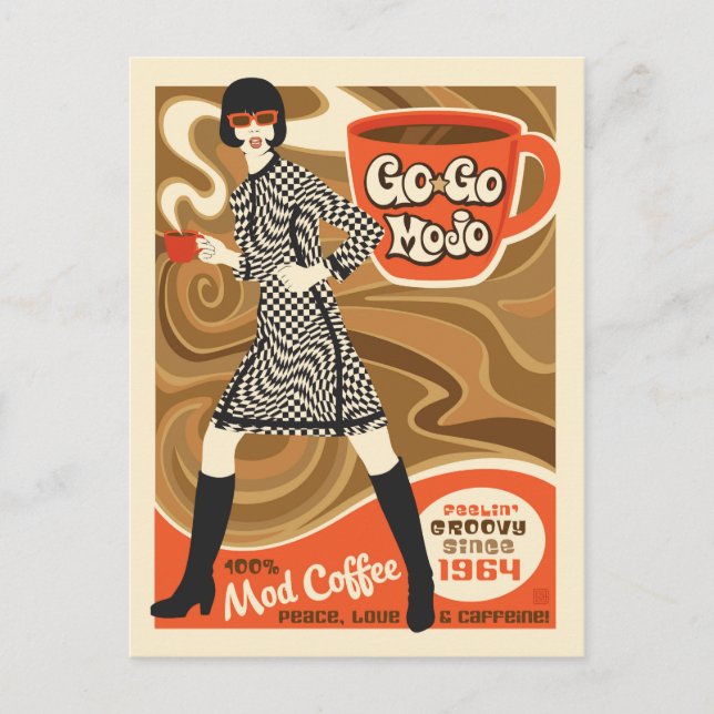 Go Go Mojo Coffee Postcard (Front)