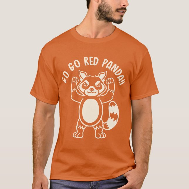 Go Go Red Panda (Mono T-Shirt (Front)