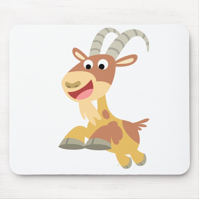 Go Goat!! (cute cartoon goat) Mousepad (Front)