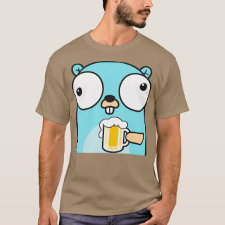Go gopher software developer drinking beer T-Shirt
