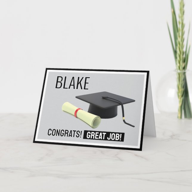 Go Grad! Personalised Graduation Congrats card (Front)