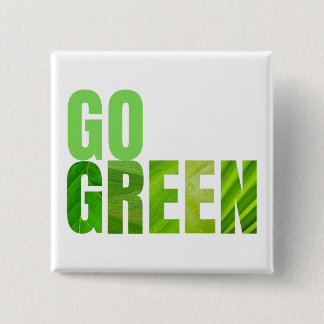 Go Green 15 Cm Square Badge