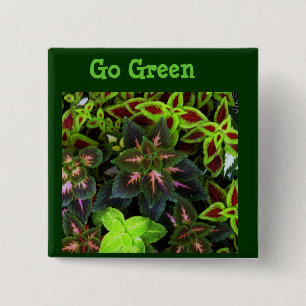 Go Green_ 15 Cm Square Badge