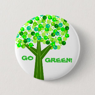 Go Green 6 Cm Round Badge