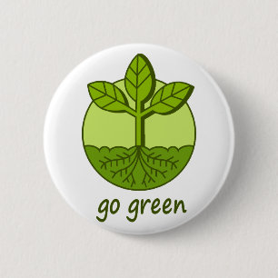 Go Green 6 Cm Round Badge