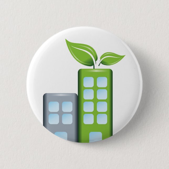 Go green 6 cm round badge (Front)